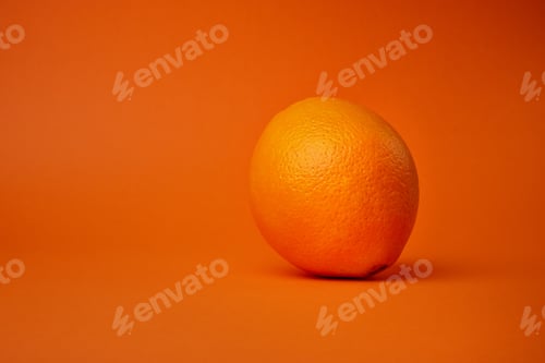 Preview: Close-up shot of orange in the orange background.