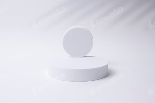 Preview: White circle mockup with empty white background