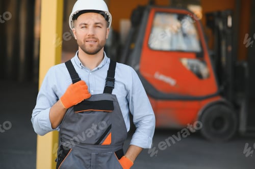 Preview: Professional construction industry driver close up