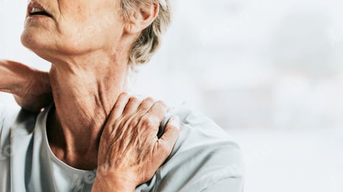 Preview: Senior woman having shoulder pain