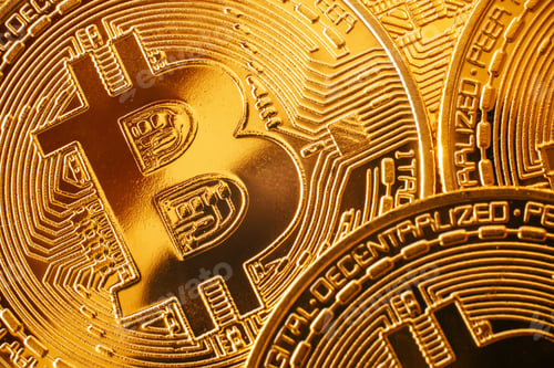 Vista previa: Shiny golden bitcoins pattern, gold money wallpaper