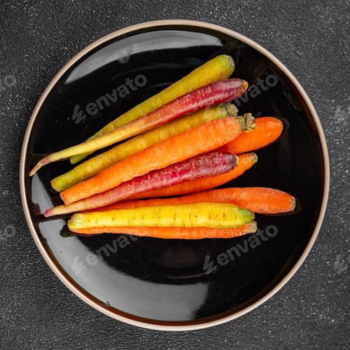 Preview: colorful carrots fresh vegetable tasty delicious gourmet food background table rustic food
