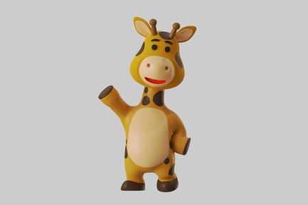 Preview: Friendly cartoon giraffe figure