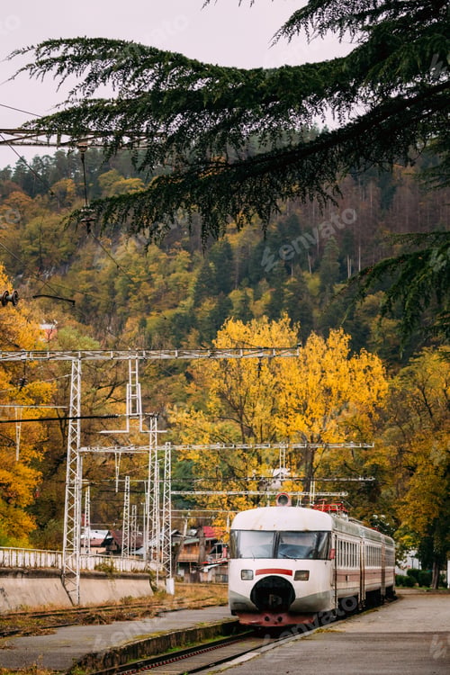 Preview: Borjomi, Samtskhe-Javakheti, Georgia. Suburban Electric Train Ne