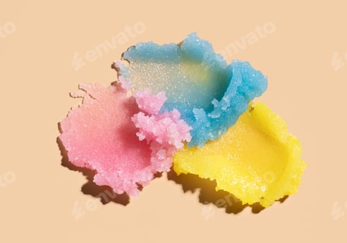 Preview: scrub cream texture on beige background skin care concept