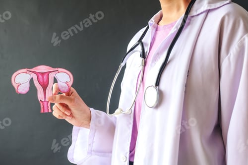 Preview: Healthcare Professional Holding Anatomical Uterus Model