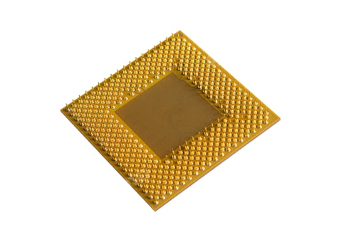 Preview: old computer processors on isolated background