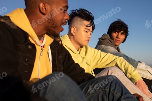 Preview: Best friends teen boys, hanging out on the beach