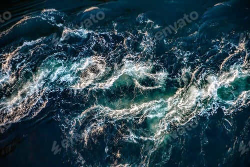 Preview: Waves of water of the river and the sea meet each