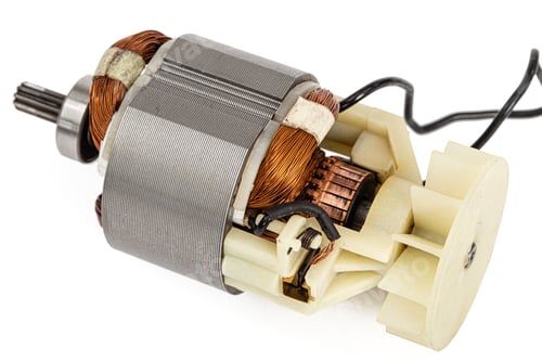 Preview: Electric motor isolated on a white background