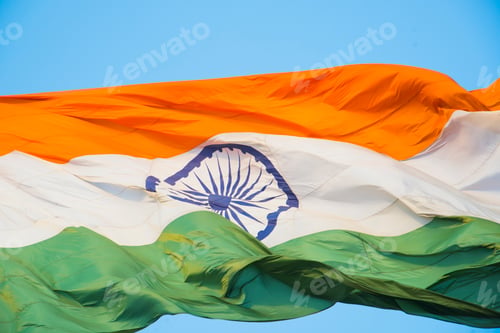 Preview: Close Up of National Indian Flag - Tricolor