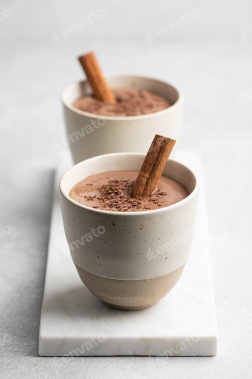 Preview: Chocolate Dessert Topped with Shaved Chocolate and Cinnamon