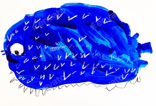 Preview: Cute pufferfish child’s drawing
