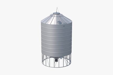 Preview: Industrial Grain Silo with Steel Support Structure