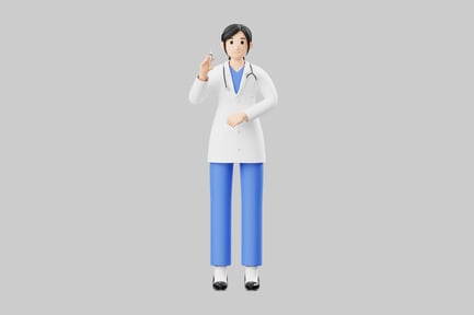 Preview: Cartoon doctor with syringe asset