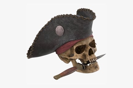 Preview: Pirate Skull with Hat and Knife