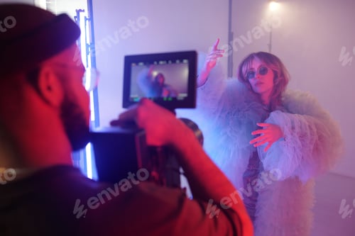 Preview: Backstage Process of Woman Performing For Camera