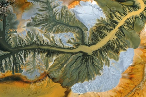 Preview: Ecological catastrophe nature pollution concept. Aerial view of abstract natural patterns