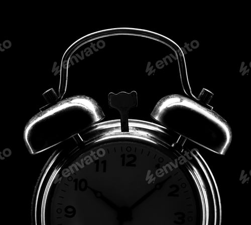 Preview: Silhouette of classical alarm clock
