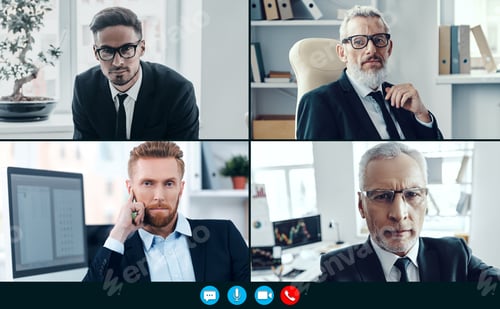 Preview: Composite image of serious young men