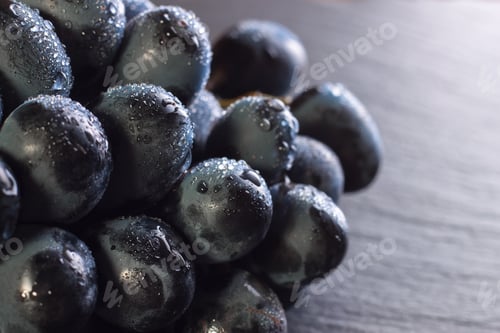 Preview: fresh ripe black grapes