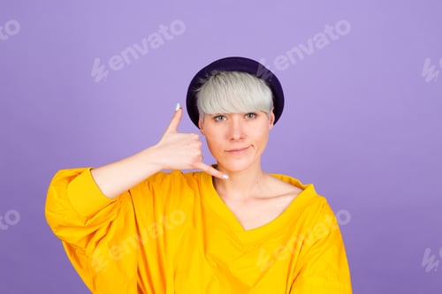 Preview: Studio portrait of european woman