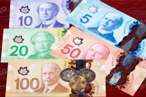 Preview: Canadian money coins and banknotes