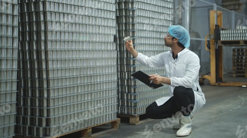 Preview: Production control supervisor inspects and controls the operation of each step