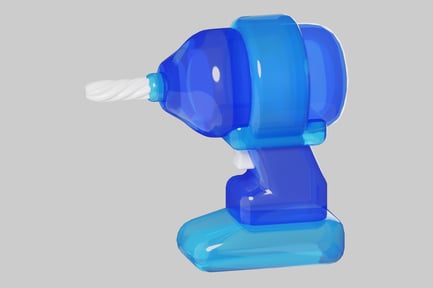 Preview: Translucent blue power drill tool