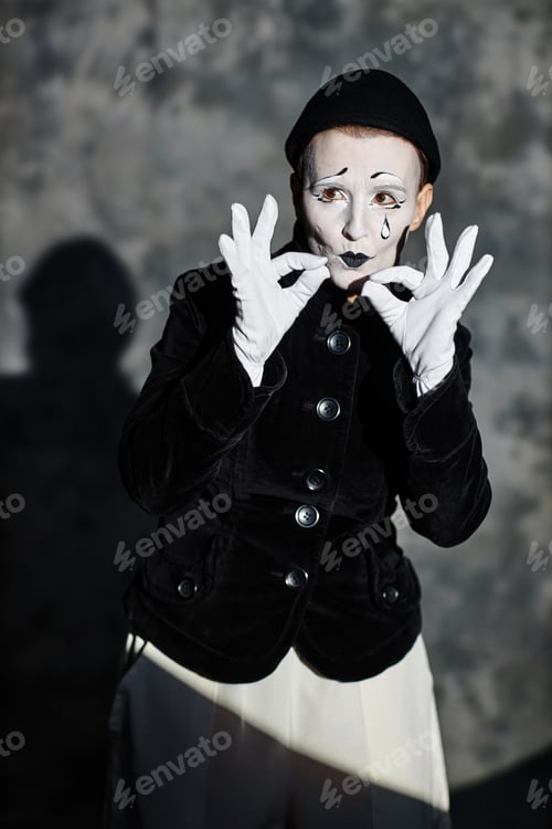 Preview: Mime Artist Standing on Stage