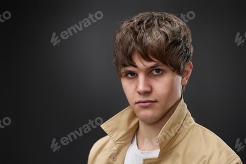 Preview: portrait of caucasian man with hairstyle in coat