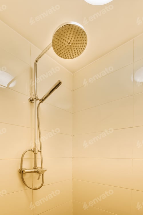 Visualização: Caixa de duche na casa de banho moderna