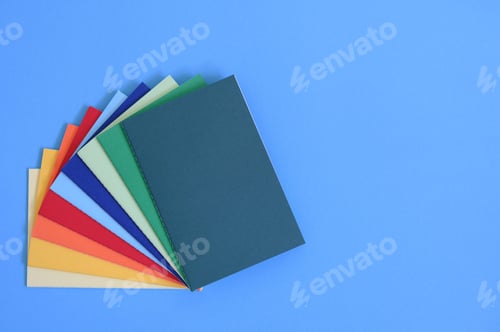 Preview: colorful Notebooks from above, school supplies