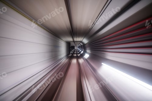 Preview: Long Exposure Shot Capturing the Swift Motion of a FPV Metro Tunnel Ride in an Underground Setting