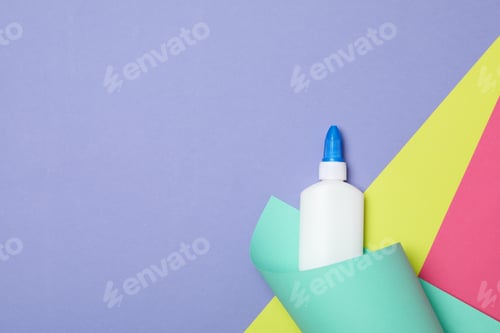Preview: Concept of different office stationery with glue