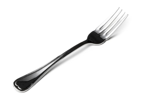 Preview: Silver cutlery fork isolated on white background