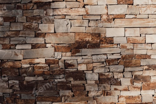 Preview: Texture stone brick background toned beige color