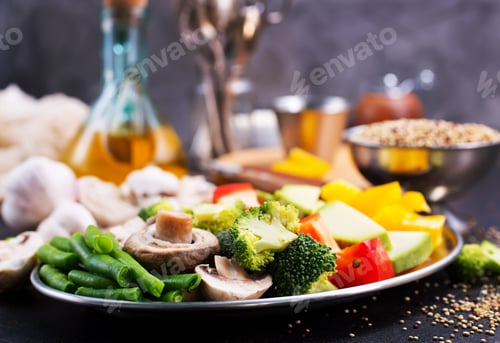 Preview: vegetables and mushrooms