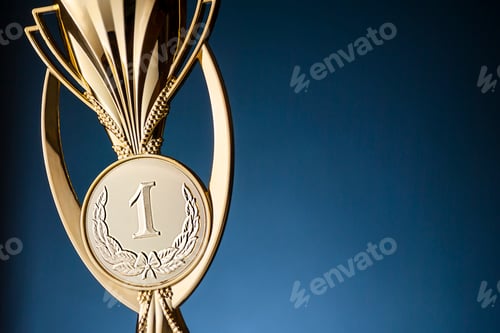 Preview: Gold championship winners trophy or cup