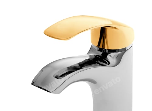 Preview: water-supply faucet mixer for water isolated on white background