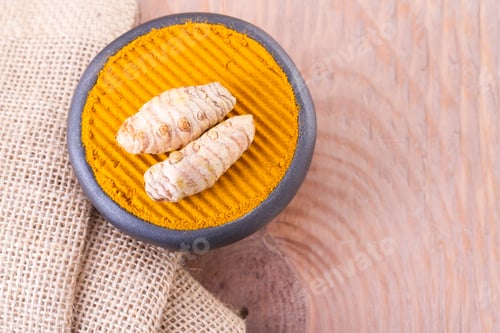 Preview: turmeric powder and roots