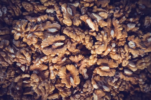 Preview: Peeled Walnuts Texture. Walnuts Background