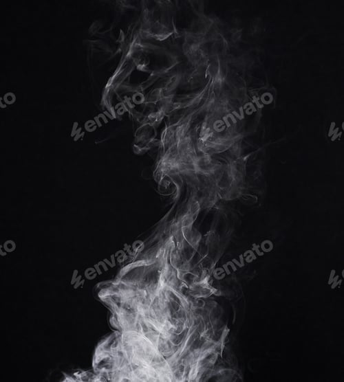 Preview: Incense, steam or gas in a studio with dark background by mockup space for magic effect with abstra