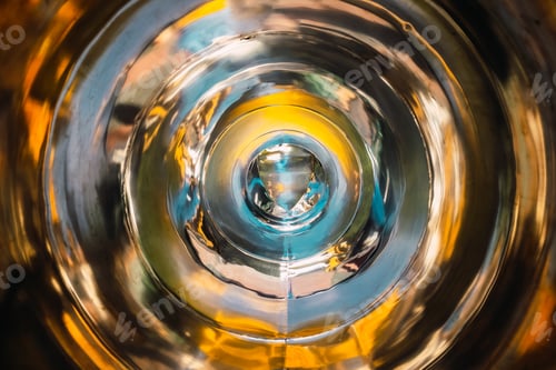 Preview: Inside a shiny colored metal pipe.