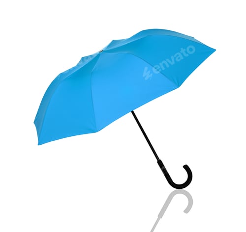 Preview: Studio Shot of Classic Green Umbrella Isolated on White
