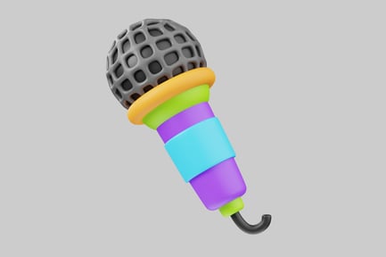 Preview: Colorful cartoon microphone prop