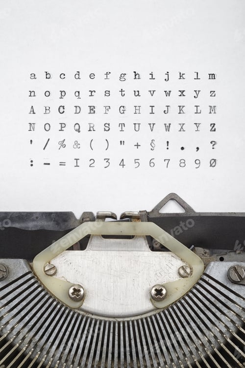 Preview: Old typewriter letters font set