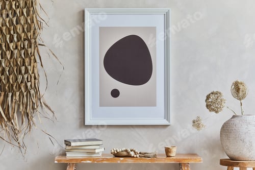 Preview: Stylish composition of cozy living room interior