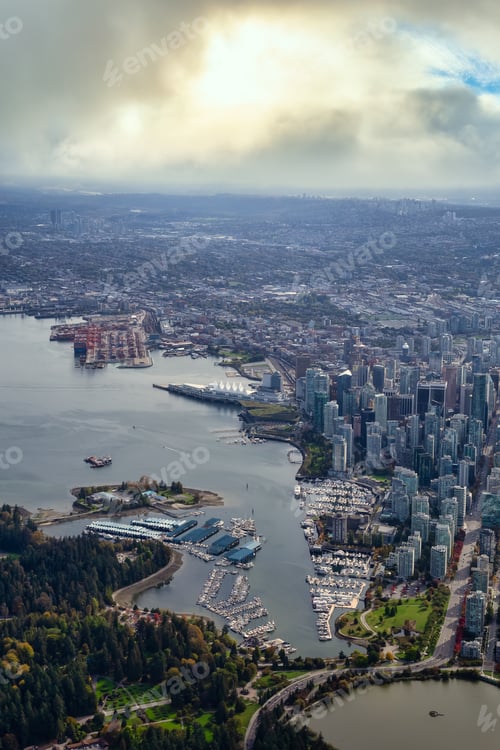 Preview: Downtown Vancouver, British Columbia, Canada. Aerial View