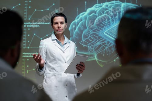 Preview: Female Neurologist Giving Presentation